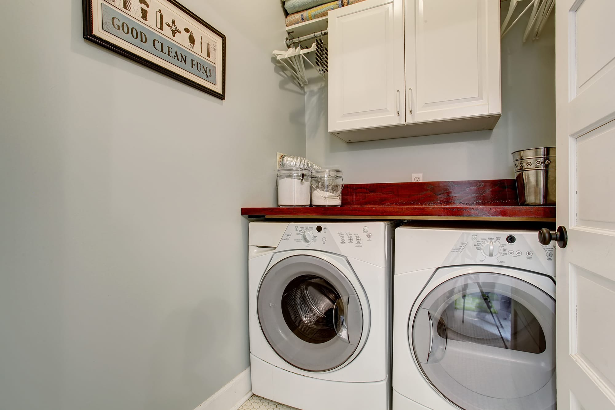 washing machine in laundry area