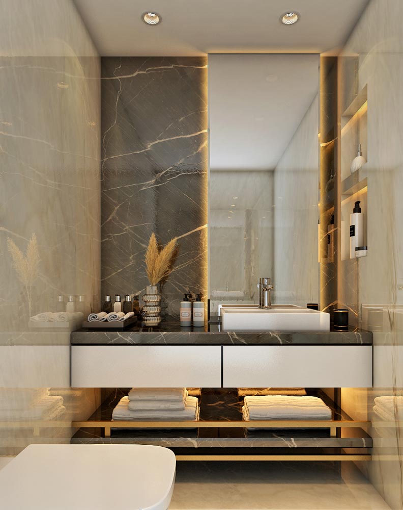 Best storage space in bathroom is under the sink countertop for a clutter free bathroom design - Beautiful Homes