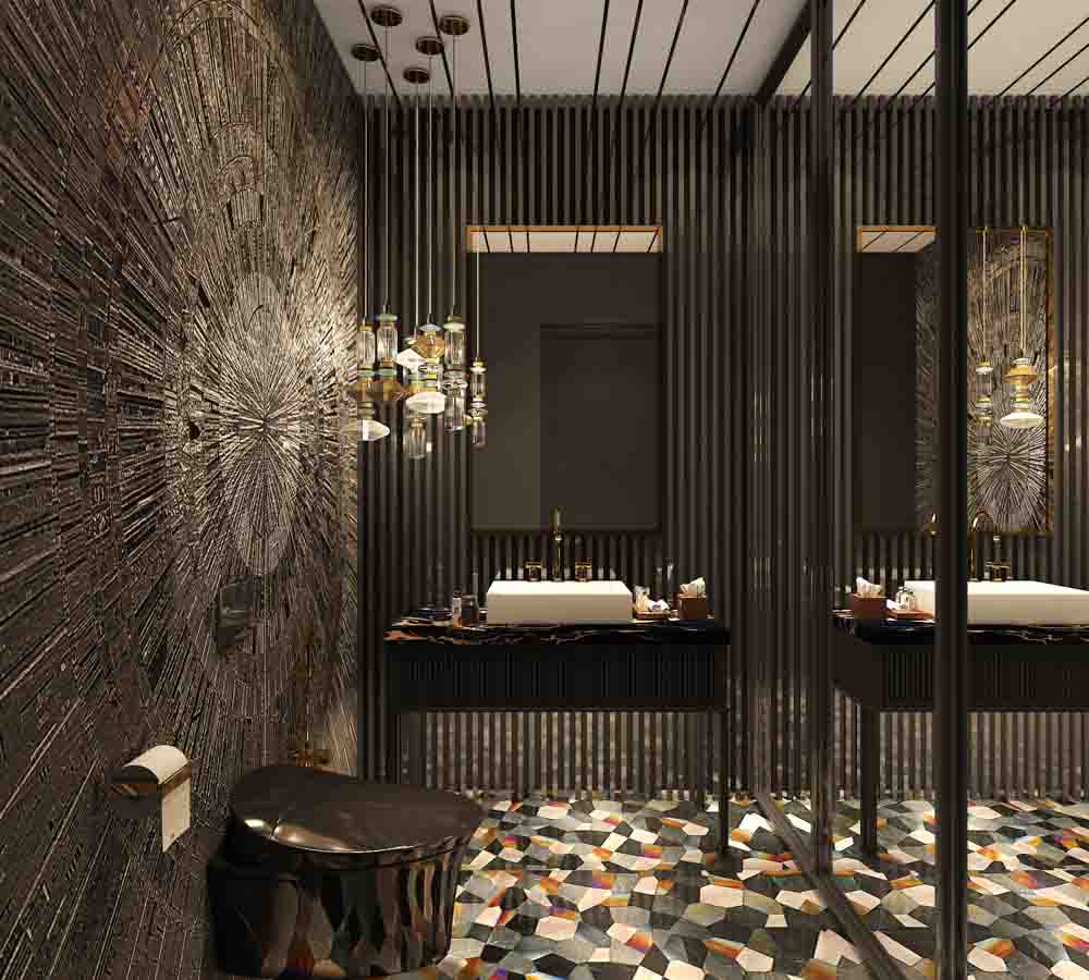 Multi-coloured mosaic bathroom tiles colour - Beautiful Homes Multi-coloured mosaic bathroom tiles colour for bathroom design - Beautiful Homes