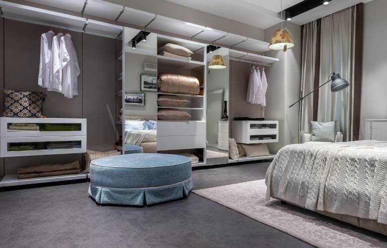 Open wardrobe designs with hanging lights - Beautiful Homes