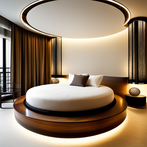 Round bed design with a pop bedroom ceiling – Beautiful Homes