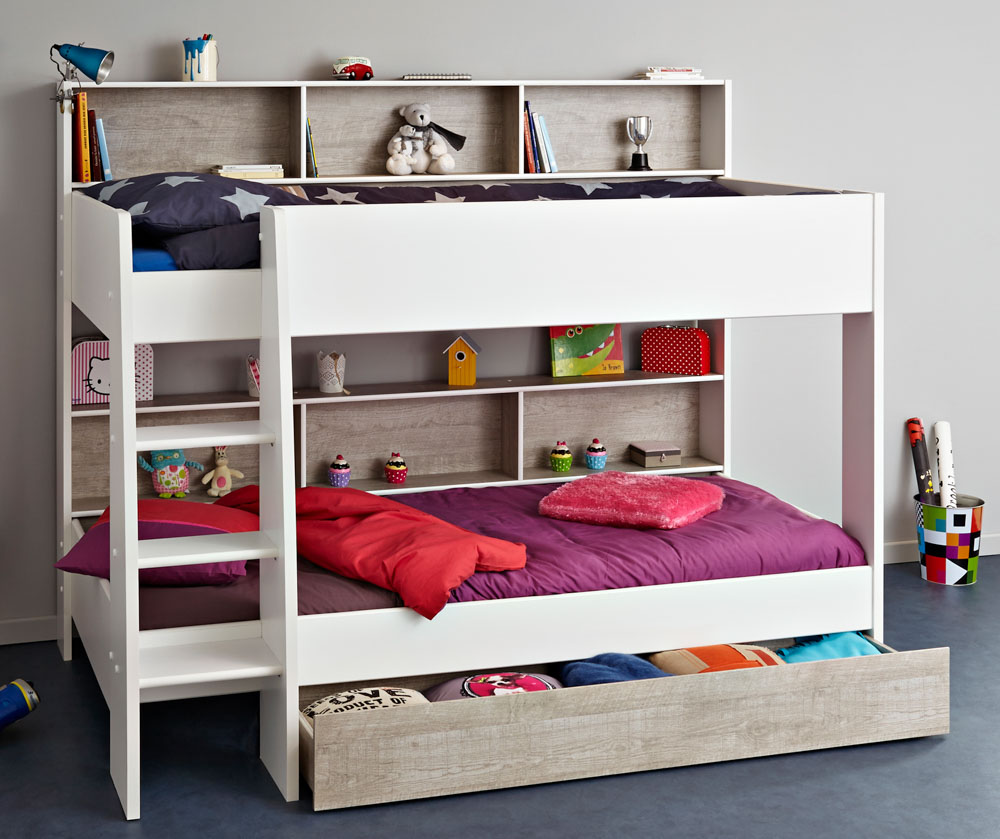 Bunk Bed Design with Drawers in Children's Bedroom - Beautiful Homes