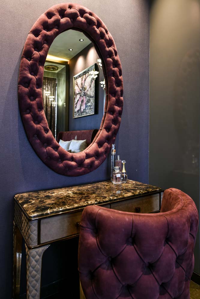 Modern dressing table design having matching décor with chair's design - Beautiful Homes
