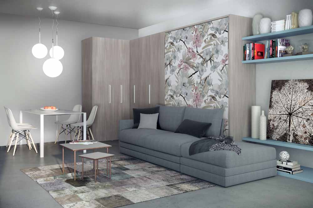 Three seater sofa bed design for the living room design in a studio apartment - Beautiful Homes