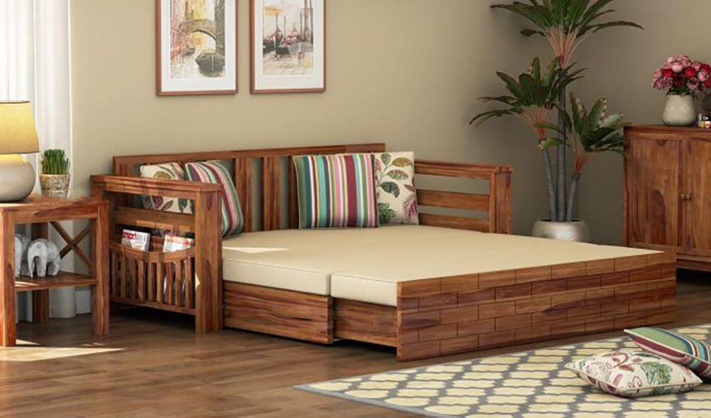 Multipurpose wooden sofa bed design with perfect room decor - Beautiful Homes