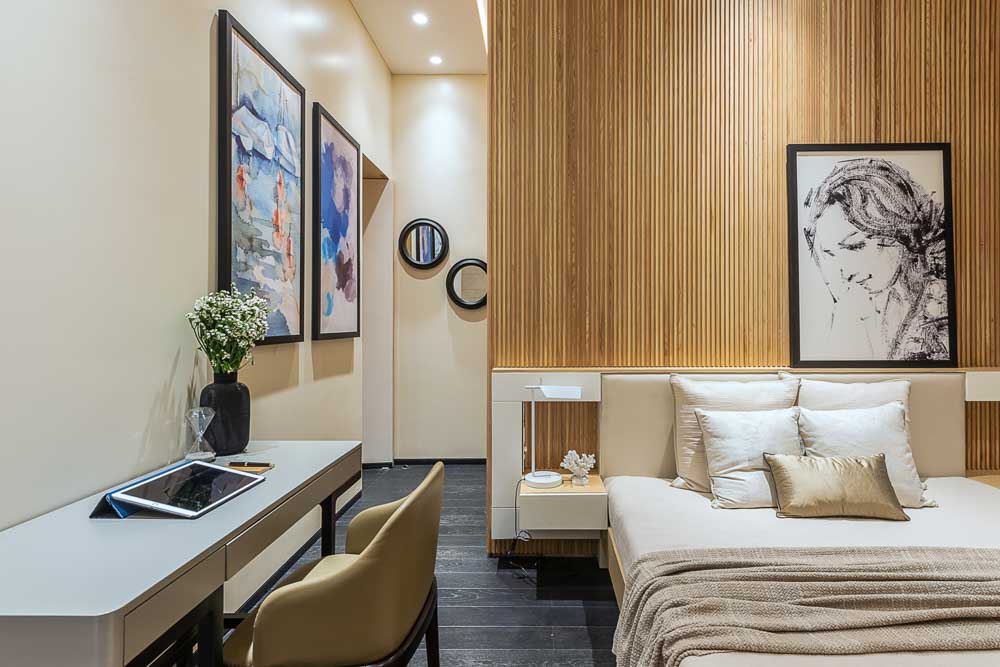 Wall paneling & arty interior for your bedroom interiors - Beautiful Homes