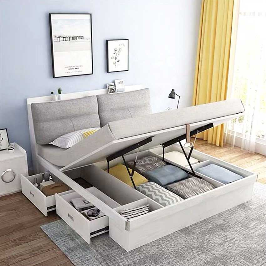 Hydraulic bed design for a small bedroom interior design - Beautiful Homes