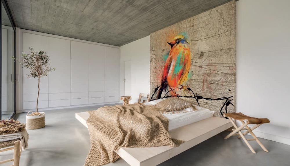 Ceiling made of metalic & wooden rustic pattern for the bedroom design - Beautiful Homes