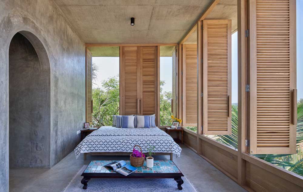 Rustic modern bedroom ceiling design with concrete material - Beautiful Homes