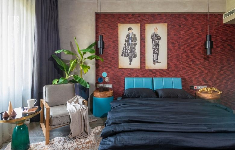 Master bedroom wall panel design with picture frame - Beautiful Homes