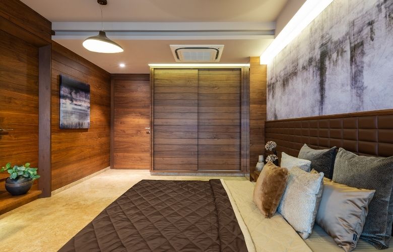 Wainscoting wooden wall panel design for the bedroom - Beautiful Homes