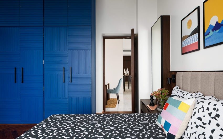 Cupboard design in solid colour & with some texture  - Beautiful Homes