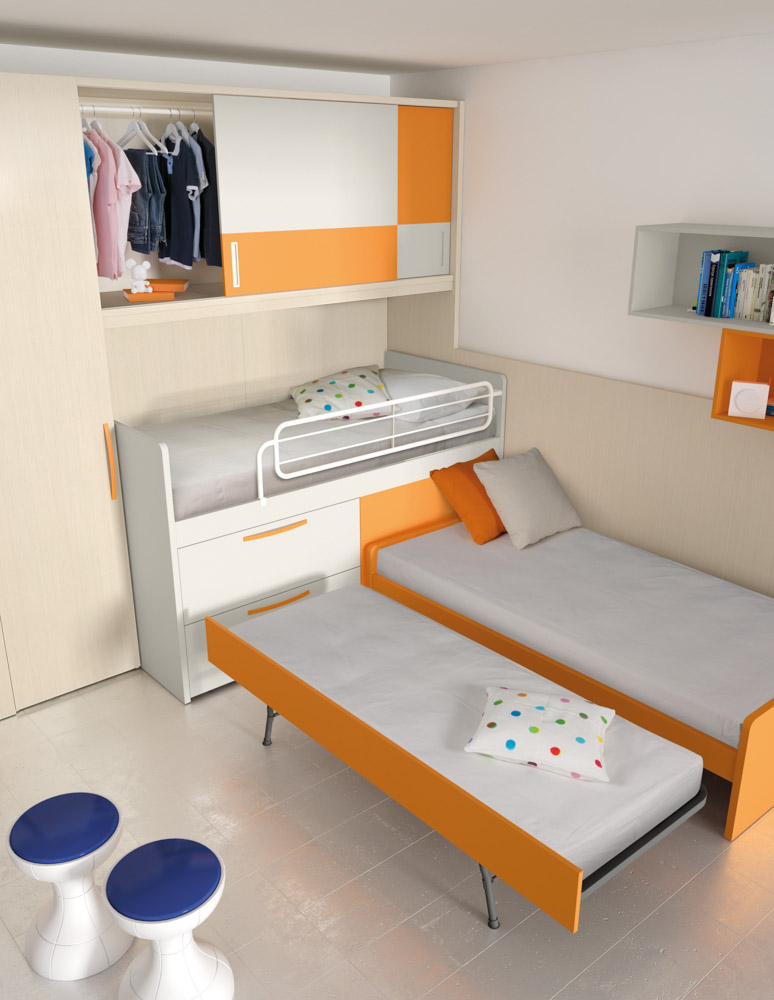 The barren area under trundle bed can be easily used as a storage space - Beautiful Homes