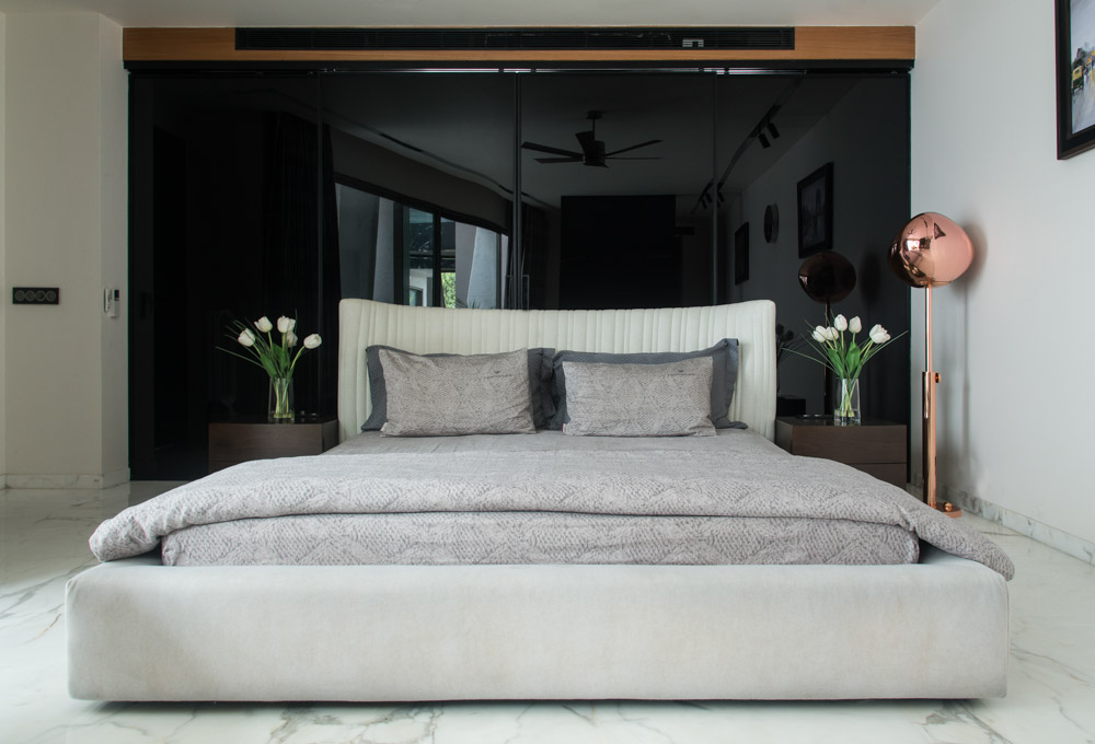 Wardrobe Designs For Bedroom Behind The Bed In Black Colour – Beautiful Homes