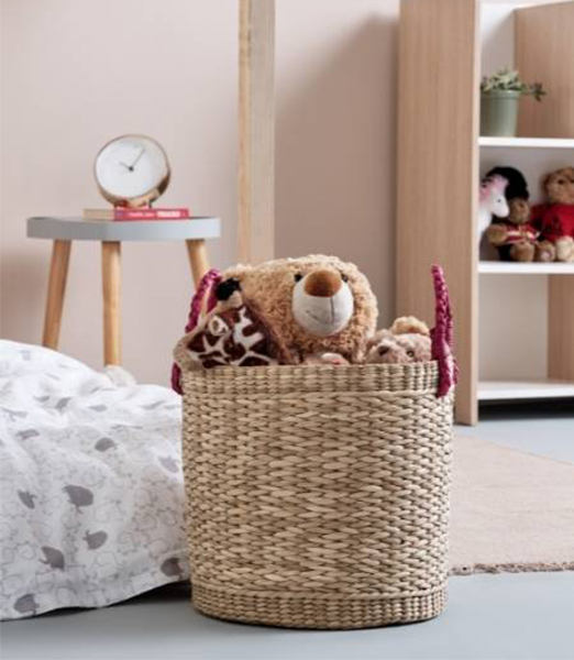 Kids room interiors with platform bed & toy basket - Beautiful Homes