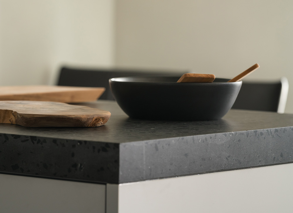 Black concrete kitchen countertop design ideas - Beautiful Homes