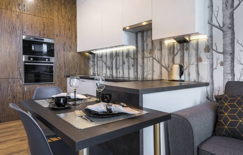 Easily washable modern wallpaper for kitchen wall - Beautiful Homes  Easily washable modern wallpaper for kitchen wall - Beautiful Homes