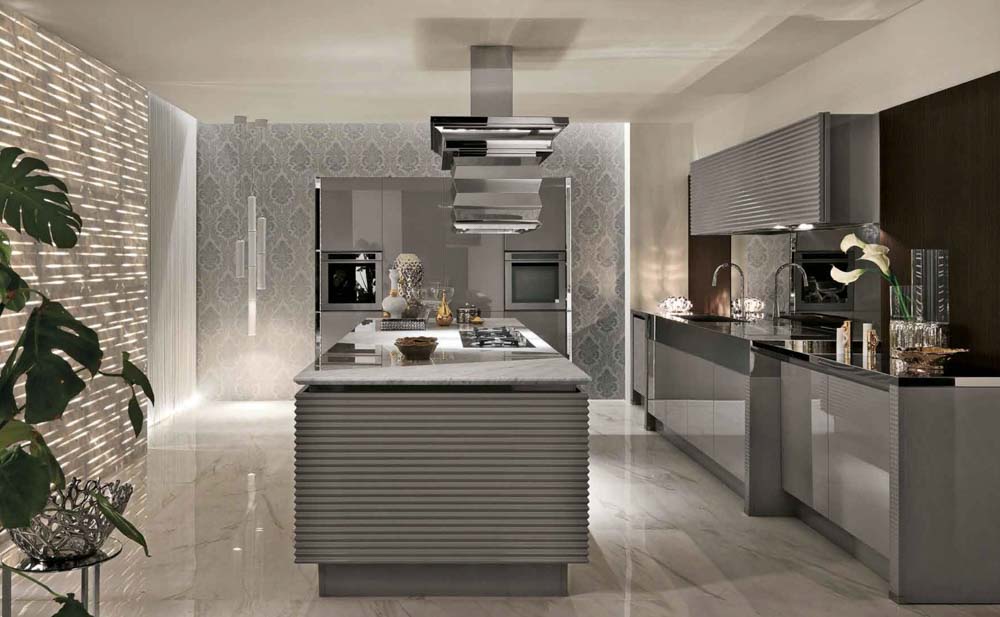 Spacious modular kitchen design with multipurpose kitchen island - Beautiful Homes