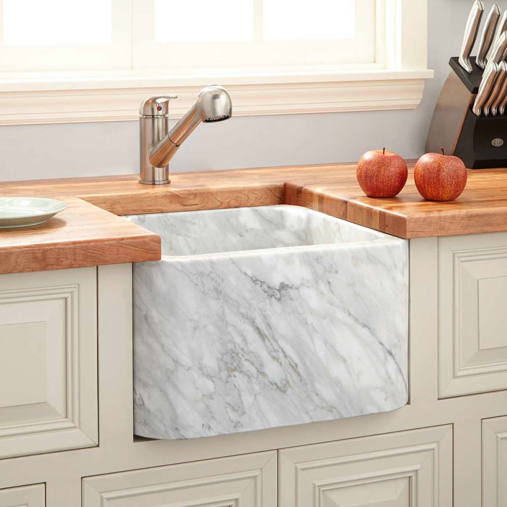 Clean your marble kitchen sink design for the perfect aesthetic of your kitchen interior design - Beautiful Homes