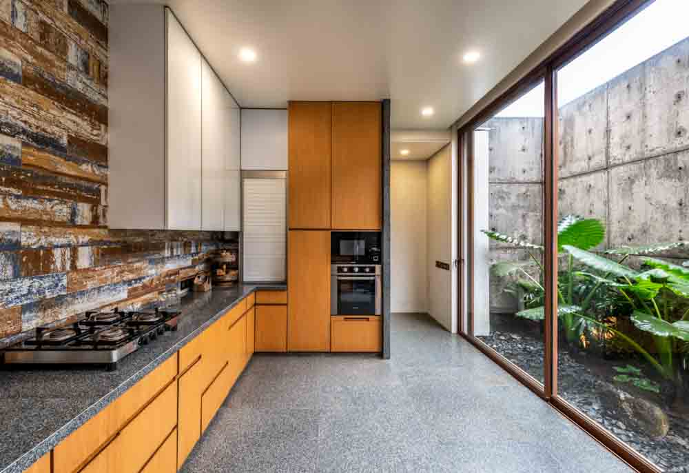 Modular kitchen tile designs matching slab - Beautiful Homes