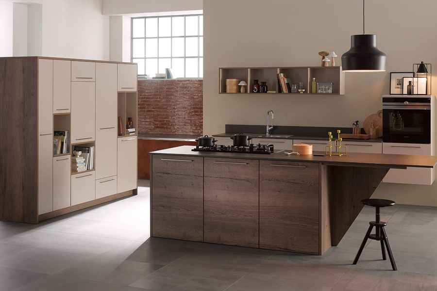 Simple Wood Kitchen Design With Concrete, Stone, Glass, Steel and Laminates - Beautiful Homes