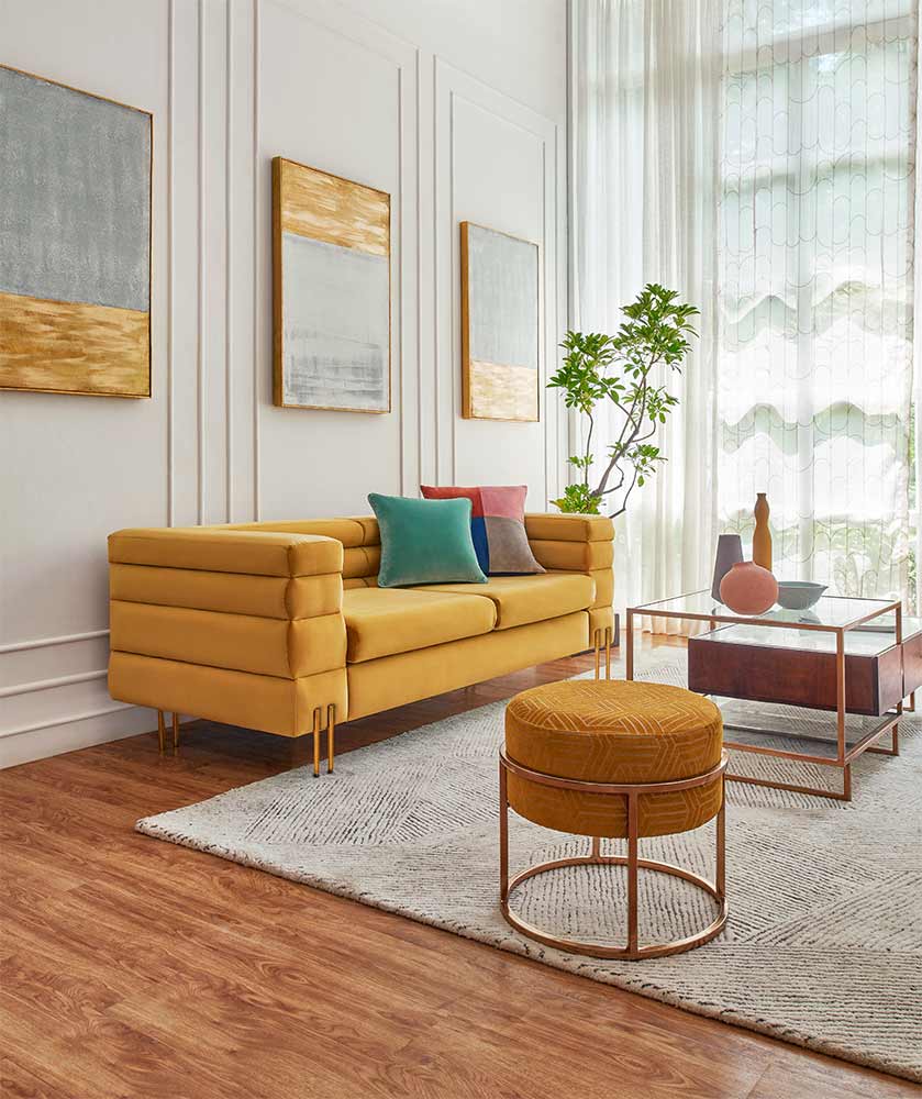 Modern yellow sofa design for your minimalist living room design - Beautiful Homes
