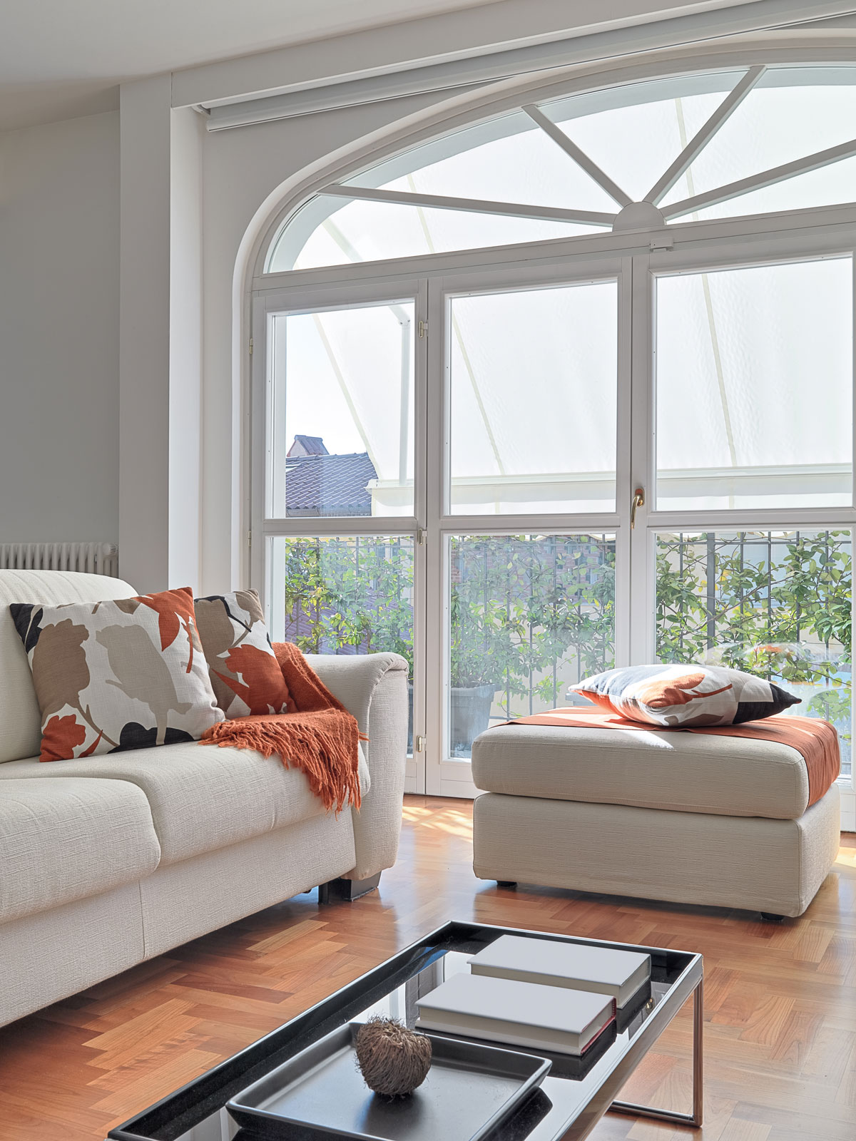 Window Design With French Doors Customized Glazed Glass in Living Room - Beautiful Homes