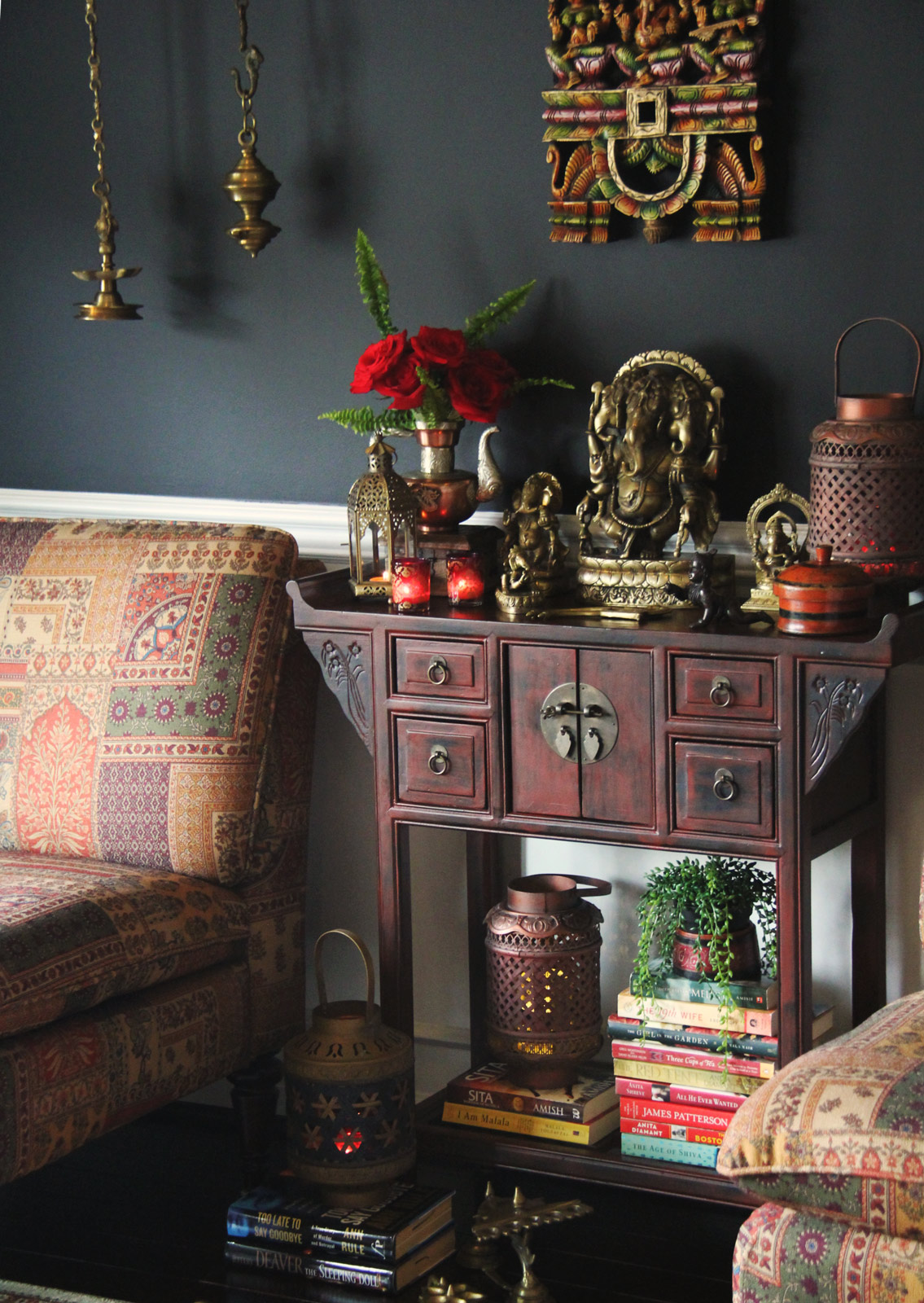 Diwali Decoration Ideas For Living Room With Hanging Diya, Lanterns & Statues - Beautiful Homes
