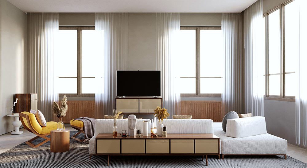 Large windows & floor to ceiling curtain ideas for your living room interiors - Beautiful Homes Large windows & floor to ceiling curtain ideas for your living room interiors - Beautiful Homes