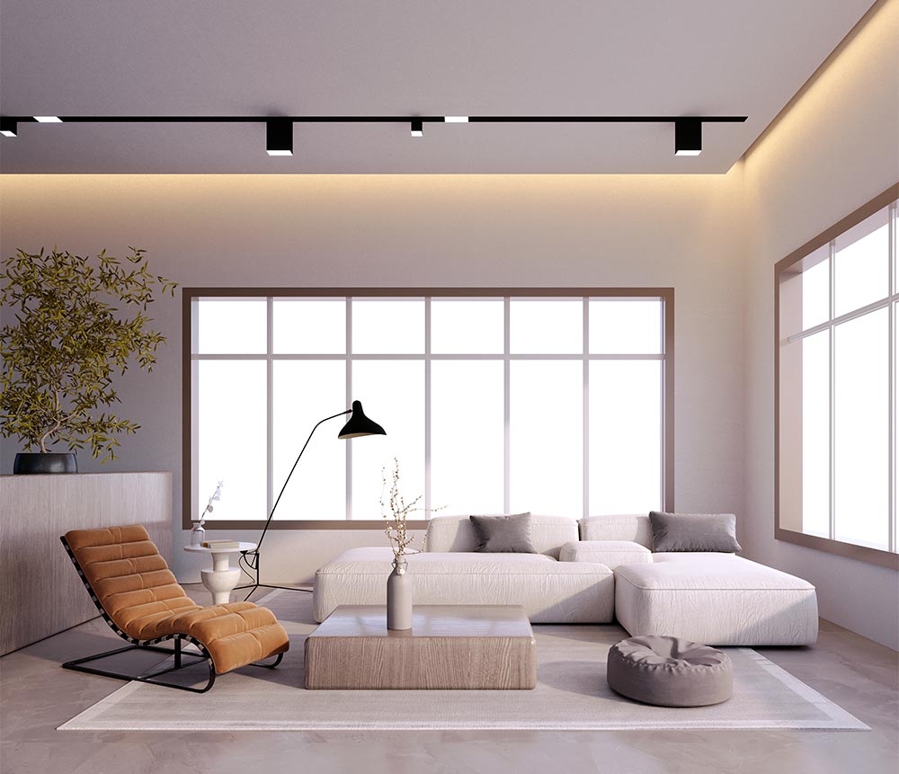 White l shaped sofa for your all white living room interior design - Beautiful Homes White l shaped sofa for your all white living room interior design - Beautiful Homes