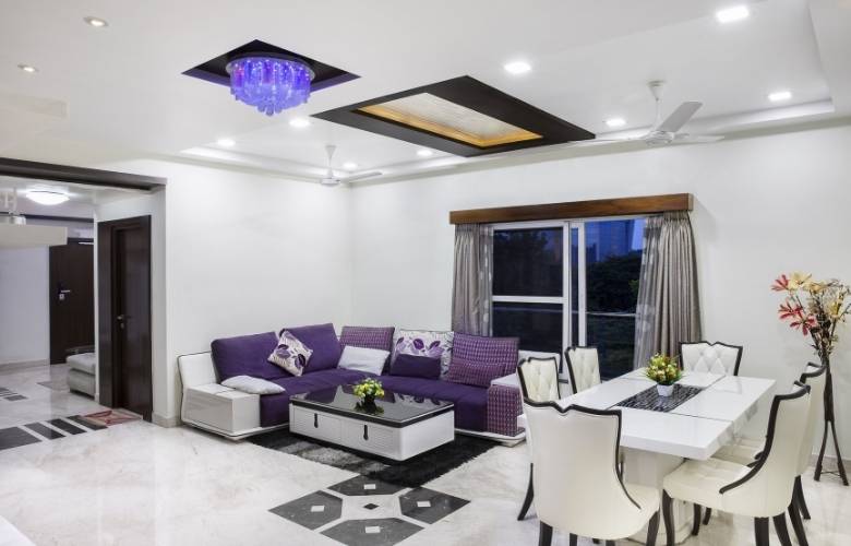 White & Purple sectional sofa for the elegance & comfort for your living room - Beautiful Homes
