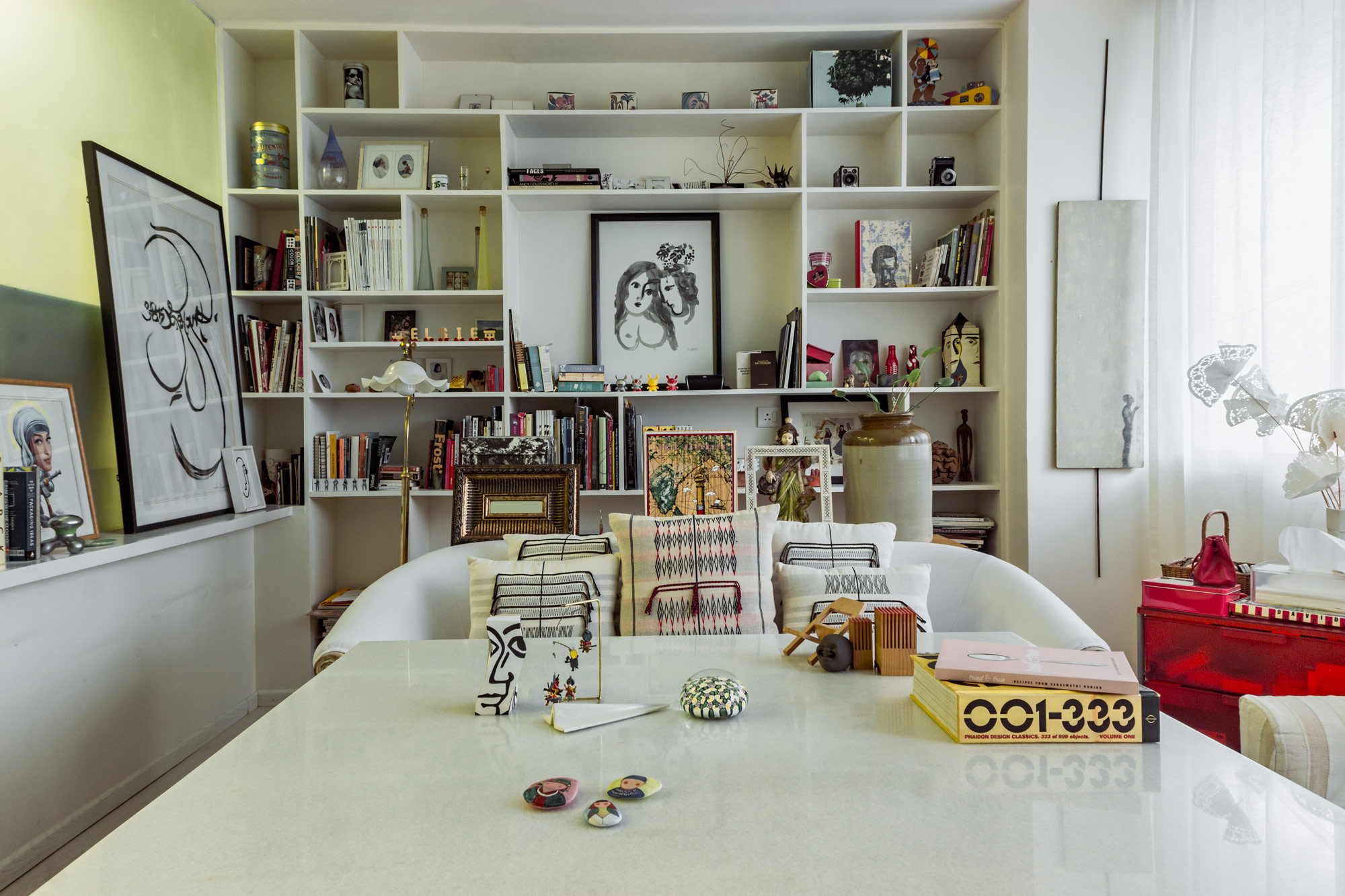 A large marble table in the Red Lion office - Beautiful Homes