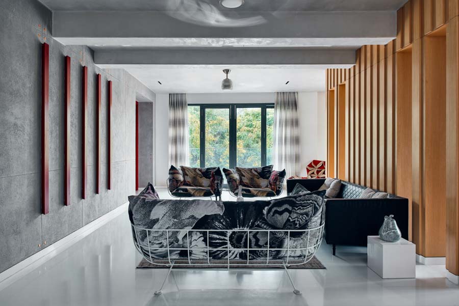 Modern Sofa Set Design in Muted Grey Colour For Brutalist Style Homes - Beautiful Homes