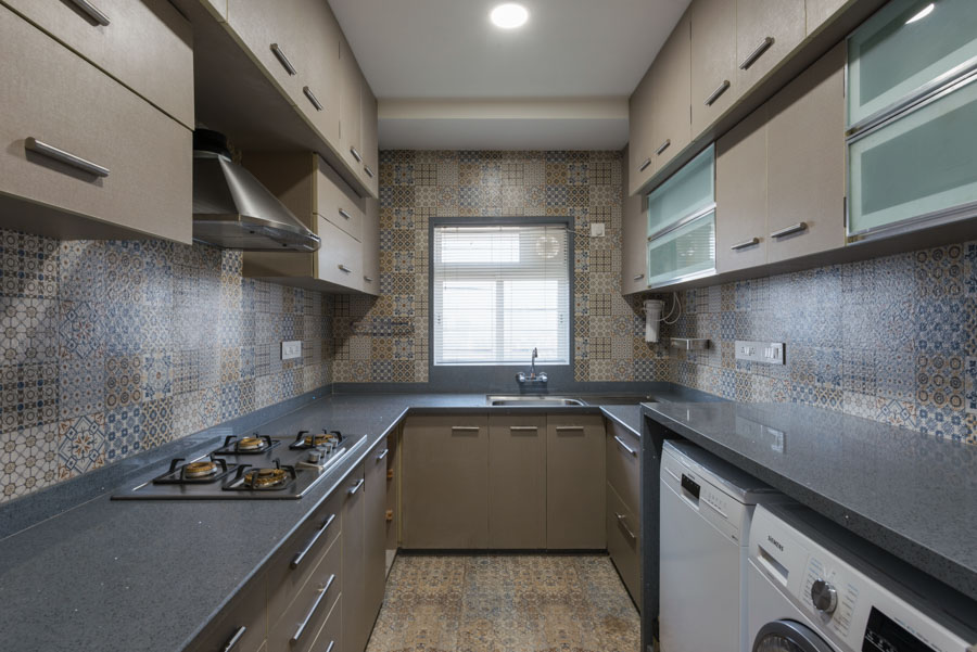 Matching Kitchen Wall Design For Both The Walls And The Floor, Cabinetry In Light Brown - Beautiful Homes Matching Kitchen Wall Interior Design For Both The Walls And The Floor, Cabinetry In Light Brown - Beautiful Homes
