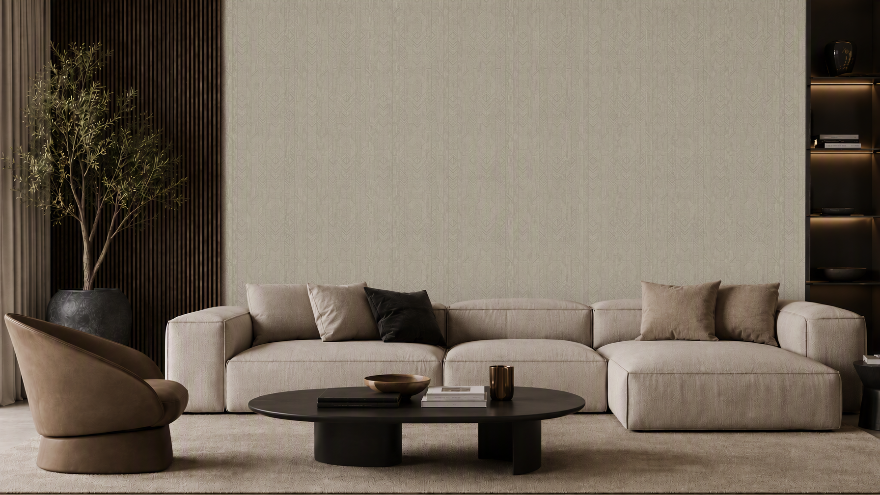 Lines & Layers 1 - Textured Totem - Pebble Grey