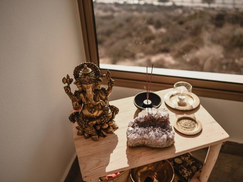 Ganesh puja decoration at home corner - Beautiful Homes