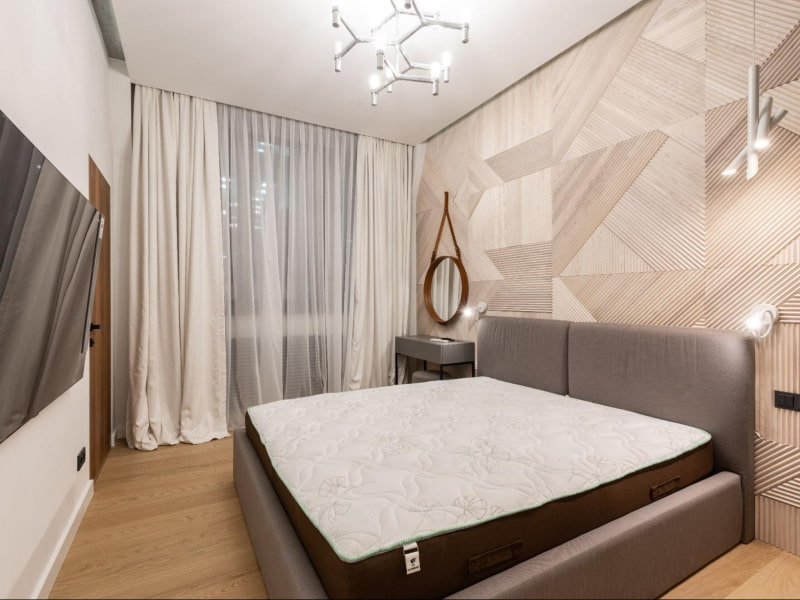 Elegant lines for latest wall painting design in the bedroom - Beautiful Homes